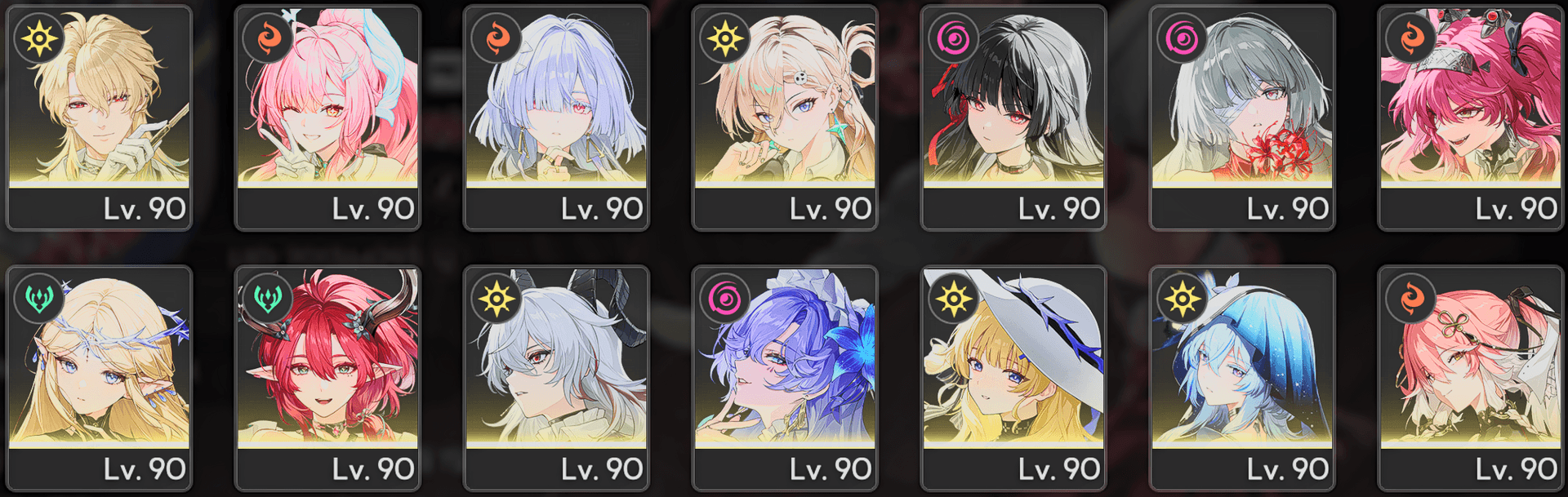 My full Wuthering Waves character roster